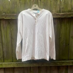 Ribbed white polo shirt sz. L